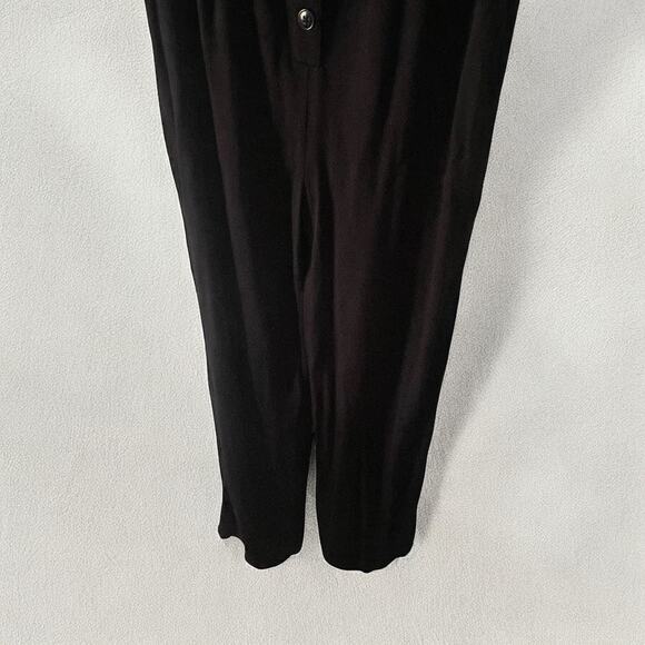 Reformation Della Black Crepe Button Down Crop Wide Leg Jumpsuit Size 4 - Picture 7 of 9